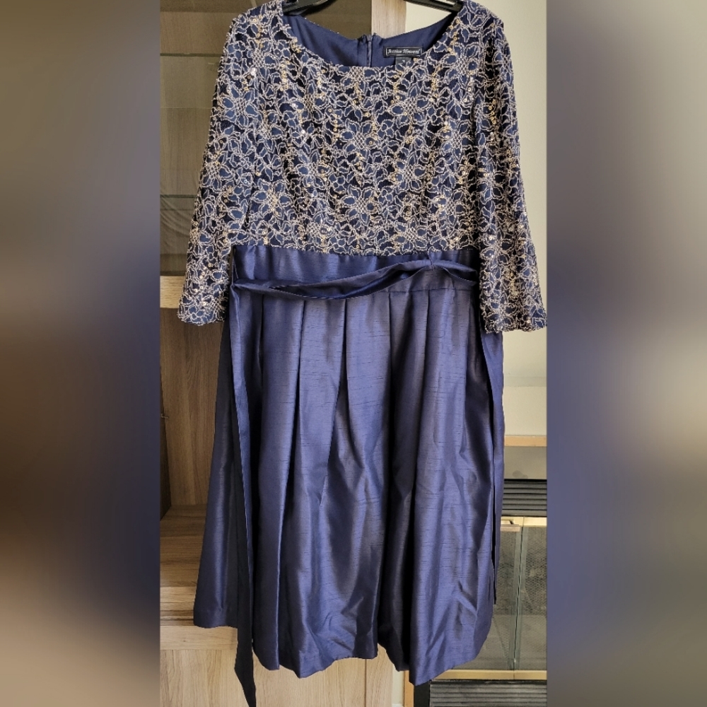 Jessica Howard A-line Sequined Navy Dress